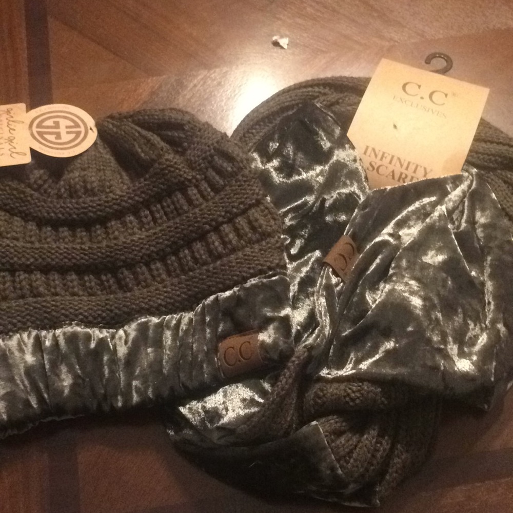 CC beanie and infinity scarf set